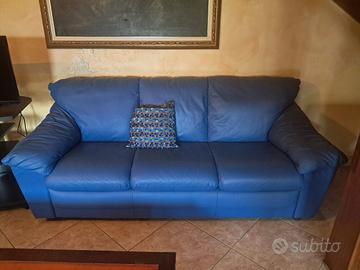 Divano in pelle blu