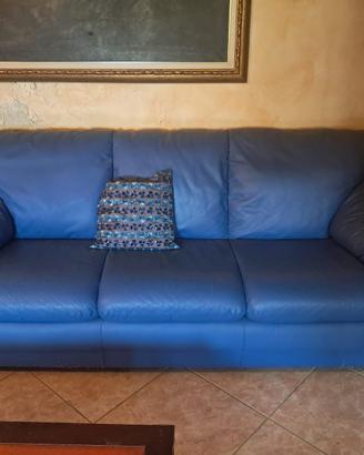 Divano in pelle blu