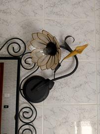 coppia applique vintage in ferro battuto