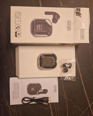 Cuffie in-ear wireless nere Ale-Hop con custodia