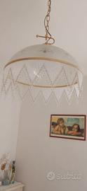 lampadario antico in vetro 