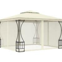 Gazebo con Rete 300x300x265 cm Crema