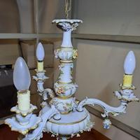 LAMPADARIO CERAMICA CAPODIMONTE 3 LUCI OTTIME COND