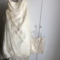 Abito da sposa in seta due pezzi bianco perla 44