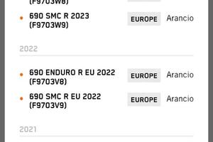 Puntale per KTM dal 2006 a oggi .