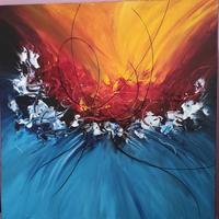 Quadro astratto fatto a mano colori acrilici
