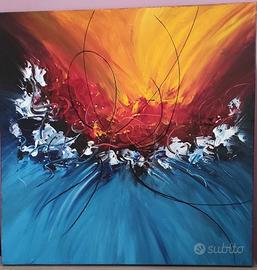 Quadro astratto fatto a mano colori acrilici