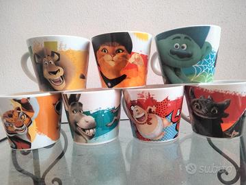 Set 7 Tazze dreamworks collezione completa 2017