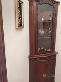 Angoliera vetrinetta massello 3 ripiani
