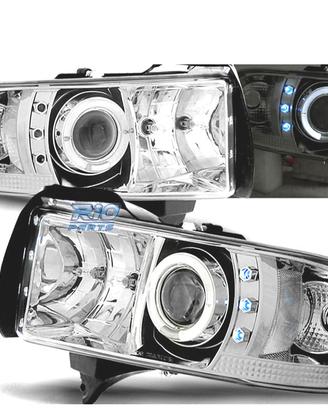 FARI PER DODGE RAM 94-01 LED OCCHI ANGEL CROMATO