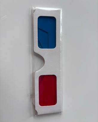 3D Occhiali carta rosso blu con cellophane