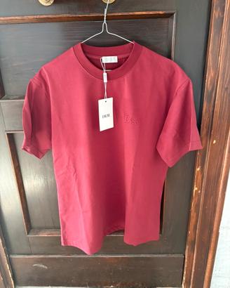 T-shirt dior rosso borgogna