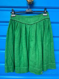 Etro - gonna verde in puro lino