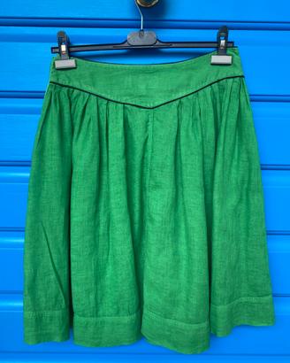 Etro - gonna verde in puro lino