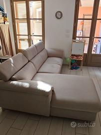 Divano Letto Angolare in Tessuto Beige