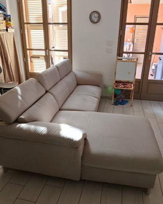Divano Letto Angolare in Tessuto Beige