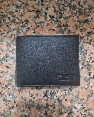 Portafoglio Uomo Nero Pelle Martellata