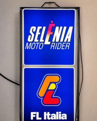 INSEGNA LUMINOSA VINTAGE  SELENIA MOTO RIDER