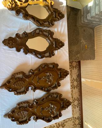 Set di specchi e appendini barocchi