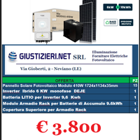 KIT 6 kW con accumulo da 9.6 Kw DEYE