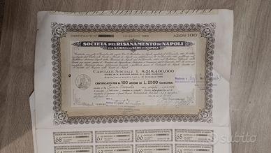 Lotto 5 Certificati Azionari Storici - Risanamento