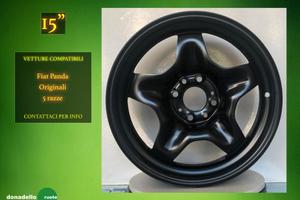 Cerchio in ferro 15" Originale PANDA a STELLA