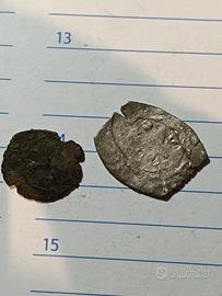 coppia monete antiche medievali 1 argento 
