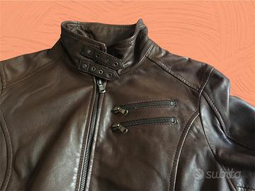 Bomber donna in vera pelle colore cioccolato