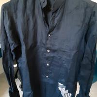 Completo in lino blu