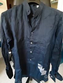 Completo in lino blu