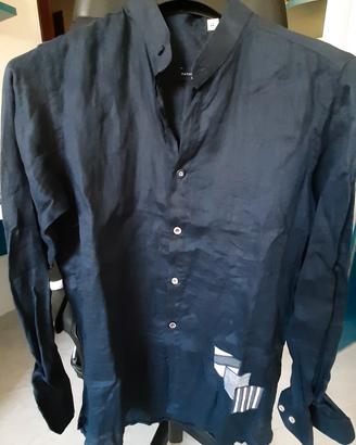 Completo in lino blu