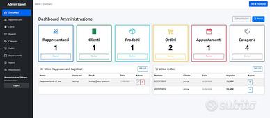 Gestionale web per rappresentanti con pannello adm