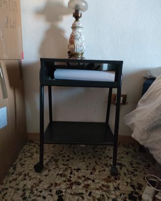 IKEA SETSKOG Comodino Nero con Rotelle