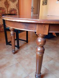 tavolo legno allungabile tondo e 6 sedie