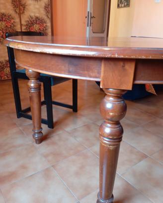 tavolo legno allungabile tondo e 6 sedie