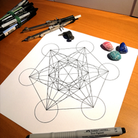 Cubo di Metatron, geometria sacra, fatto a mano