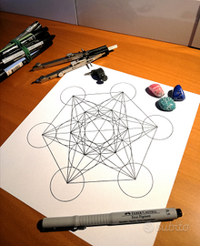 Cubo di Metatron, geometria sacra, fatto a mano