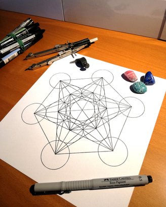 Cubo di Metatron, geometria sacra, fatto a mano