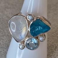 anello Multistone in argento 925
