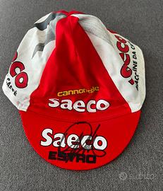 Cappello Saeco ciclismo autografo Cipollini