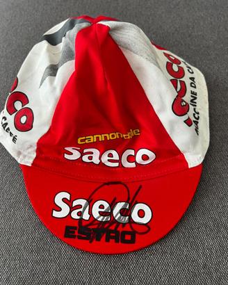 Cappello Saeco ciclismo autografo Cipollini