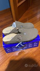 Sabot Birkenstock Boston in pelle scamosciata