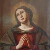 quadro antico dipinto olio su tela Madonna 