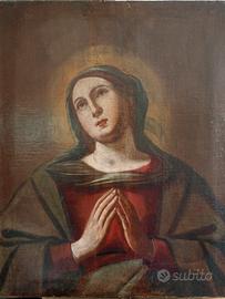 quadro antico dipinto olio su tela Madonna 