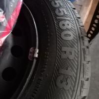 Ruote con cerchioni 155 80 13 estive come nuove!