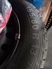 Ruote con cerchioni 155 80 13 estive come nuove!