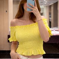 Maglietta crop gialla made in italy