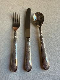 Set Cucchiaio, forchetta e coltello, Argento