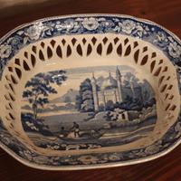 Coppia antichi vassoi porcellana inglese Davenport