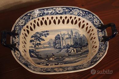 Coppia antichi vassoi porcellana inglese Davenport